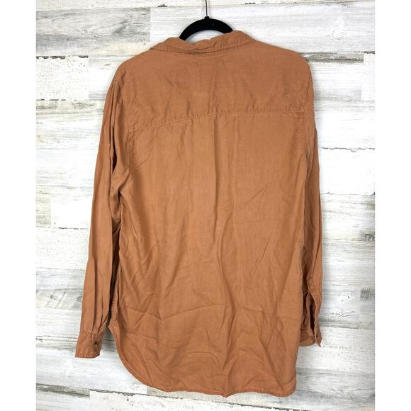 Lola River Women’s L Tan Long Sleeve Button Up Soft Fall Shirt Blouse - Picture 2 of 6